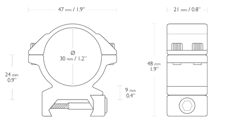 HAWKE MATCH MOUNT 30mm 2 PIECE WEAVER Medium