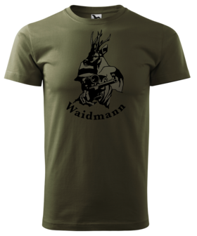 Waidmann T-Shirt Naturel Gr&uuml;n  - Logo mit Farbe