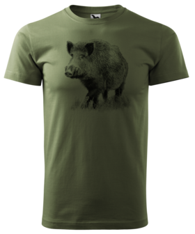 Wild Zwijn T-Shirt Groen - Logo