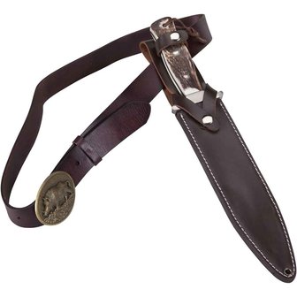 Ceinture en cuir motif sanglier 110 cm et 120 cm