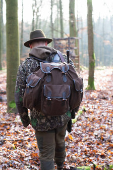 Sac &agrave; dos de chasse silencieux en loden de luxe marron - WAIDMANN