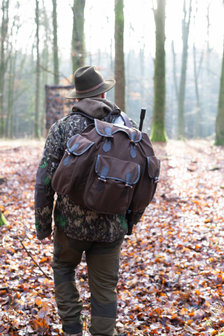 Sac &agrave; dos de chasse silencieux en loden de luxe marron - WAIDMANN