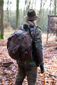 Sac &agrave; dos de chasse silencieux en loden de luxe marron - WAIDMANN