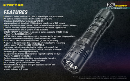 Nitecore P20i Tactische Led Zaklamp Oplaadbaar