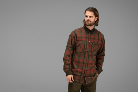 H&auml;rkila Pajala Shirt - Red autumn check