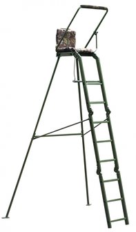 Opvouwbare aluminium aanzit ladder + Achter poten voor vrijstaand (31135 + 31746)