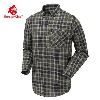 SHOOTERKING Chemise Elk Vert &agrave; carreaux Hommes