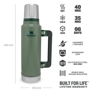 STANLEY Legendary Classic Bottle 1,4 Liter Hammertone Green