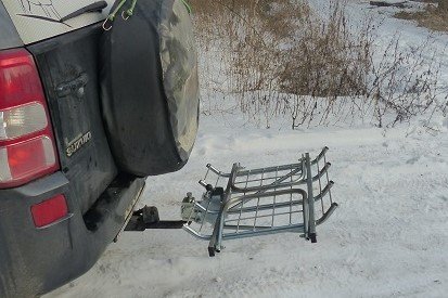 Hecktr&auml;ger verzinkt mit Schnellkupplung abklappbar