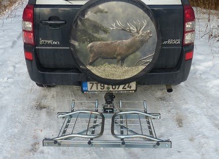 Hecktr&auml;ger verzinkt mit Schnellkupplung abklappbar