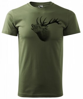 Hirsch T-Shirt Grun - Logo 1