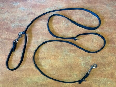 Leather Dog Leash 3-Piece Black