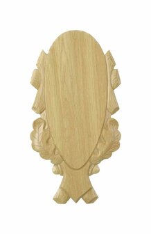 Carved Oak Deer Trophy Plate 45 x 20 cm Light