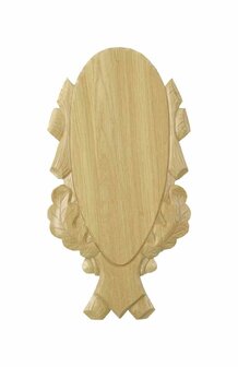 Carved Oak Deer Trophy Plate 36 x 19 cm Light