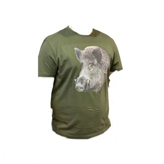 Wildschwein T-Shirt Grun - Logo 3 with color