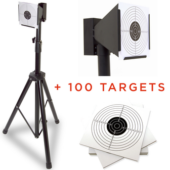 Tripod Stand Pellet Catcher 14x14x17,5cm, Paper Target p/100 - Target Sport
