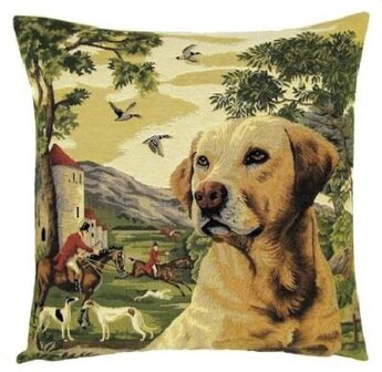 Gobelin Geweven Kussen 45x45 cm Blonde Labrador