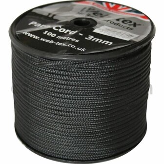 Paracord Black 3mm (100m)