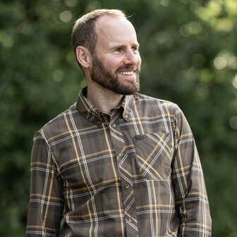 Blaser Stretchhemd Harald / braun kariert