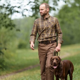 Blaser Stretchhemd Harald / braun kariert