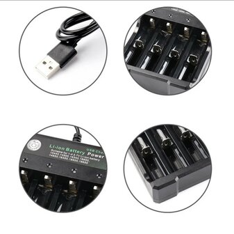 Batterij oplader 4-Slots Smart Charger BMAX