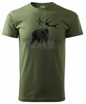 Hirsch T-Shirt Grun - Logo 3