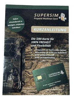 SUPERSIM Prepaid EU Kaart inclusief &euro; 5,- Start bedrag!