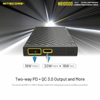 Nitecore NB10000 Gen2 Powerbank 10.000mAh