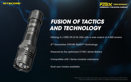 NITECORE P20iX Xtreme Performance i Generation 21700 tactische