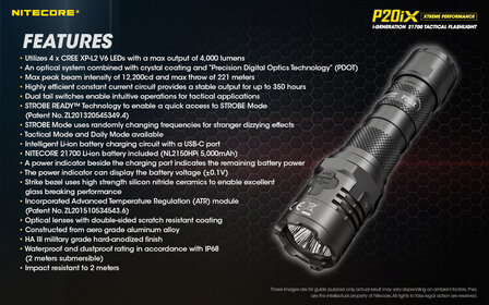 NITECORE P20iX Xtreme Performance i-Generation 21700 Taktische Taschenlampe