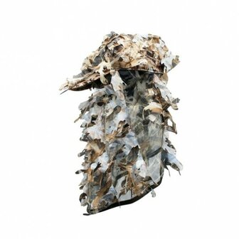 3D camo pet met gezichtsmasker en bladeren Wetland / gezicht camouflage