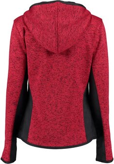 OS-Trachten Women&#039;s knitted fleece jackets with hood red ​