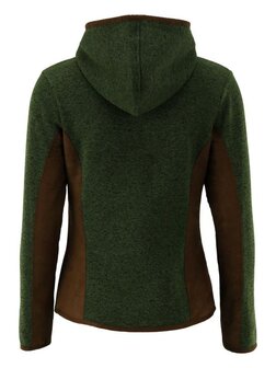 OS-Trachten Dames gebreid fleece jas met capuchon groen