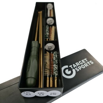 Target Sports Cleaning Kit for Airgun, pistols and rifle 4,5mm, 5,5mm and 6,35mm - 3 brushes and of each calibre 3 rods
