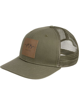 Blaser Leather Badge Cap Dark Oliv