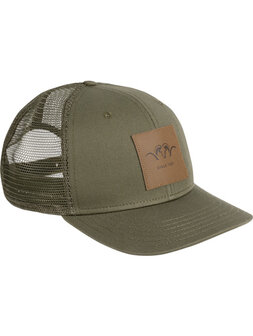 Blaser Leather Badge Cap Dark Oliv