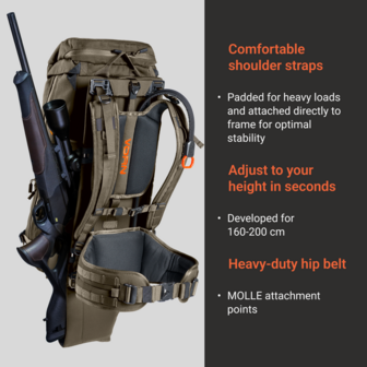 Vorn EV 45 rugzak met QRR (Quick Rifle Release)