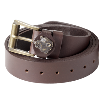 Leather Belt wild boar motif 120 cm