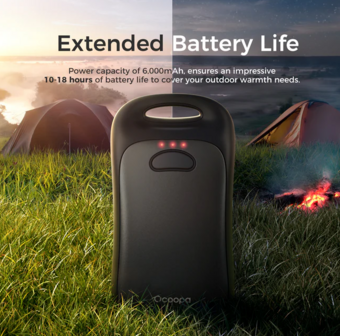 Elektroniczny ogrzewacz dłoni 6000 mAh - 9 godzin (2 sztuki)