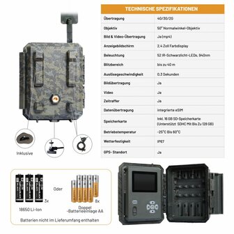 ICU CLOM CAM 6 - 4G / LTE CLOM Camera + 2000 Coins, 16GB SD card &amp; GPS-Tracker - ICUCAM
