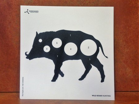 Schietkaart Paper Target  Wild zwijn 14 x 14 cm