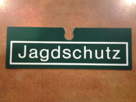 Plaque de fen&ecirc;tre de voiture Jagdschutz