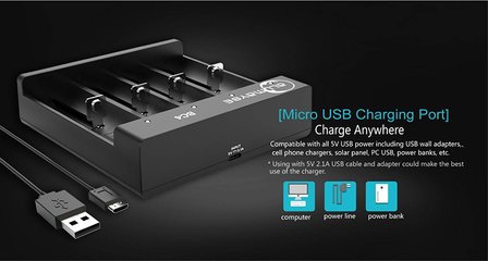 Batterij oplader ALLMAYBE BC4 XTAR