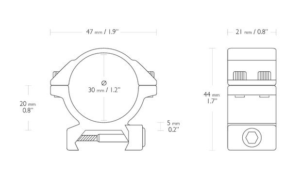 HAWKE MATCH MOUNT 30mm 2 PIECE WEAVER LOW