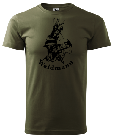 Waidmann T-Shirt Naturel Groen - Logo