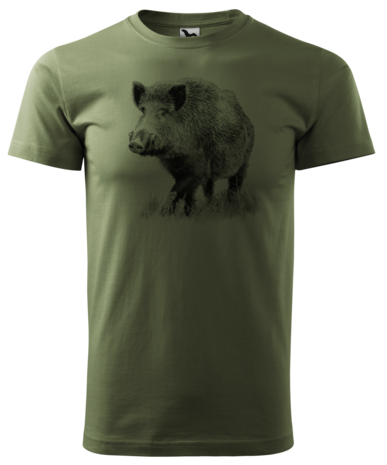 Wild Zwijn T-Shirt Groen - Logo