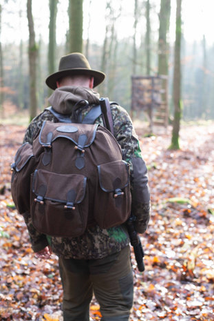 Sac à dos de chasse silencieux en loden de luxe marron - WAIDMANN