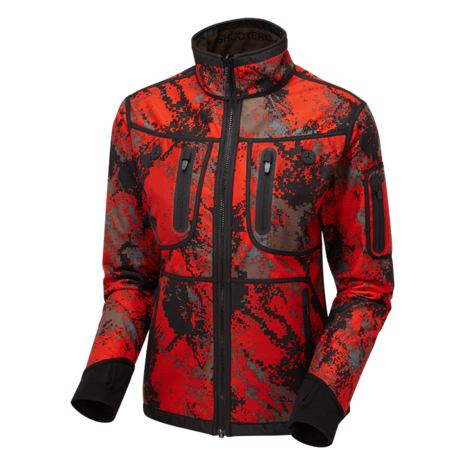 SHOOTERKING Damen Softshell Jacke wendbar Forest Mist Camouflage Rot / Weiden grün