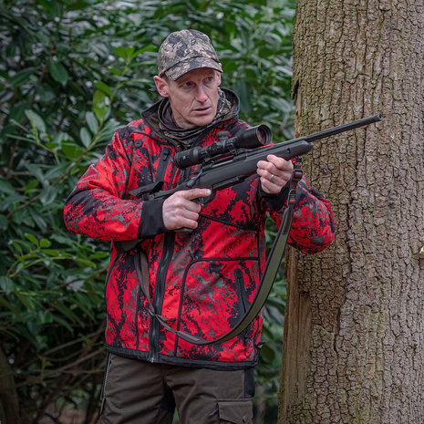 SHOOTERKING Herren Softshell Jacke wendbar Forest Mist rot Camouflage RED / Willow Green 