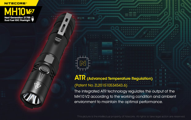 Nitecore MH10 V2 Tactische Led Zaklamp Oplaadbaar